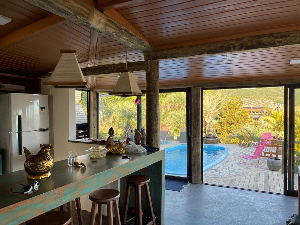Villa Santorini Praia Do Rosa Com Piscina E Jacuzzi Zewnętrze zdjęcie